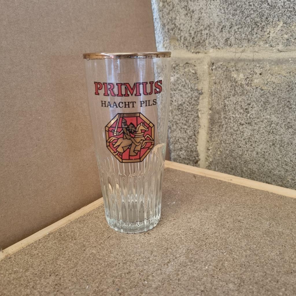 Verre Primus Haacht Pils (modèle 3), Collections, Enlèvement ou Envoi, Utilisé, Verre ou Verres, Autres marques