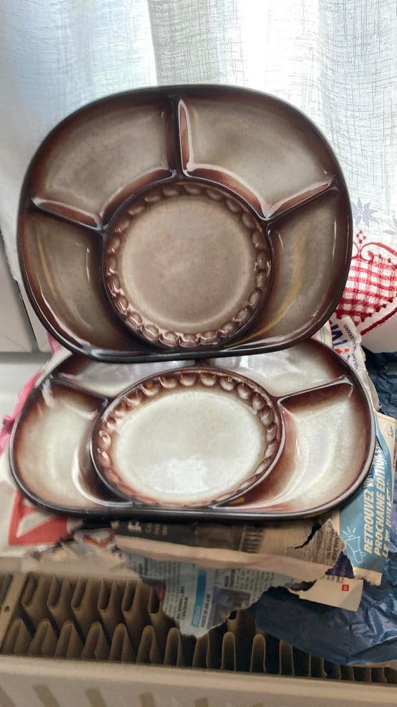Lot de 6 assiettes à fondue