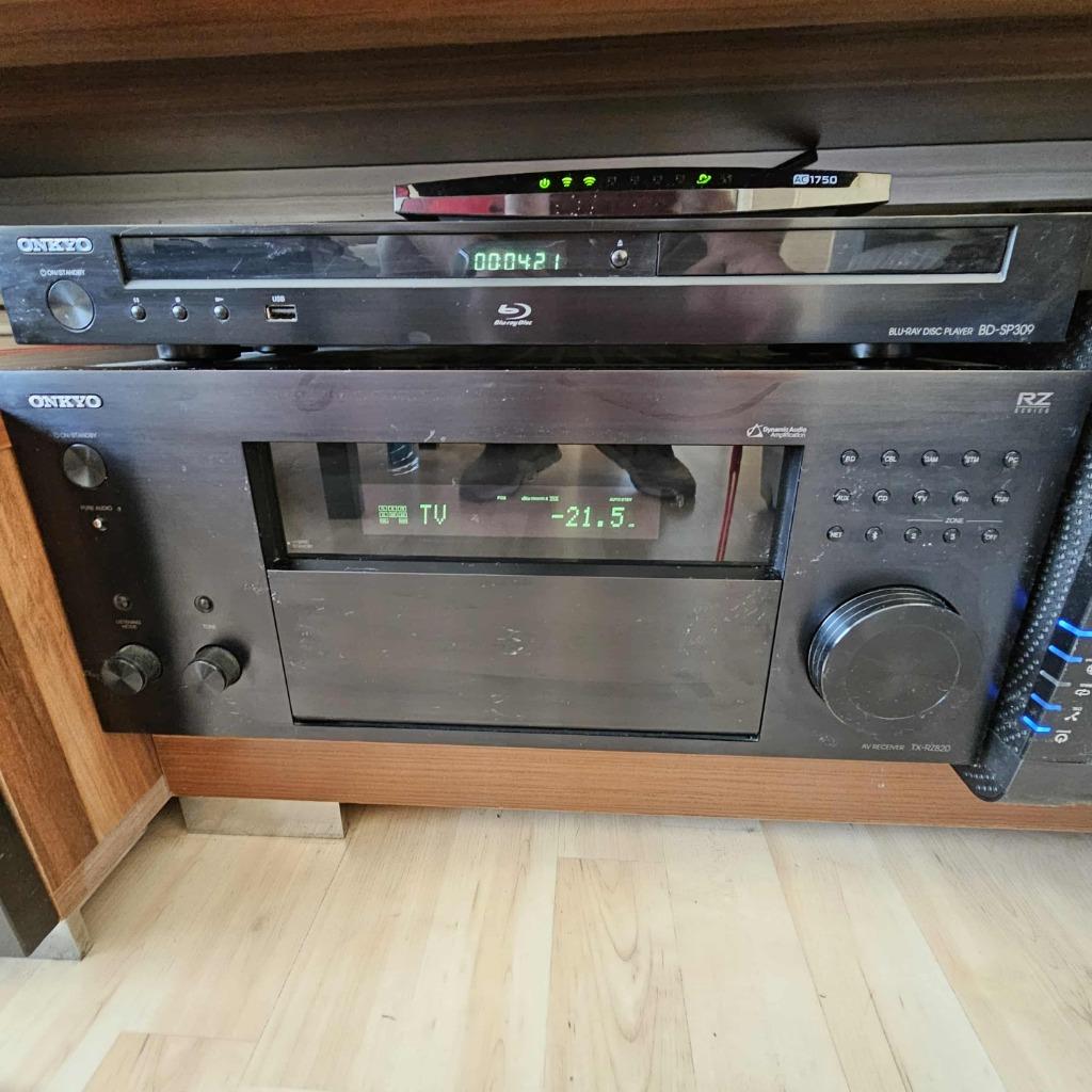ONKYO AV Receiver TX RZ 820 + ONKYO BD-SP309 CD/DVD, Enlèvement, Utilisé, Lecteur Blu-ray