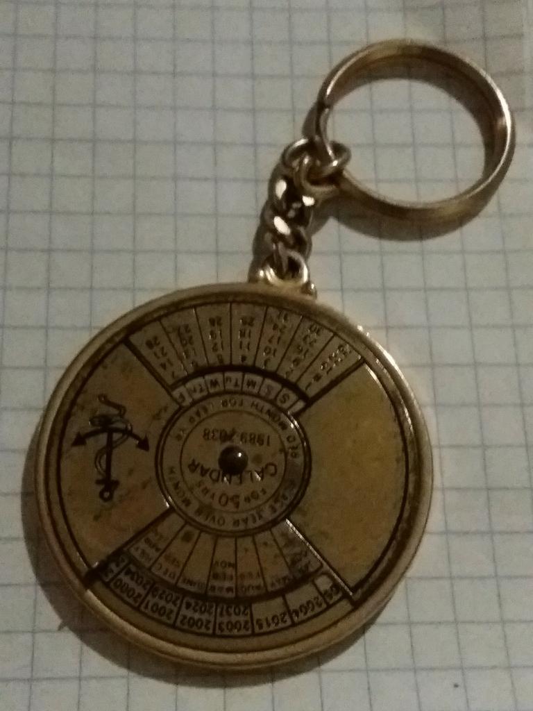 CALENDRIER PERPÉTUEL VINTAGE DE 50 ANS 1989 - 2038 PORTE-CLÉ, Enlèvement ou Envoi, Utilisé