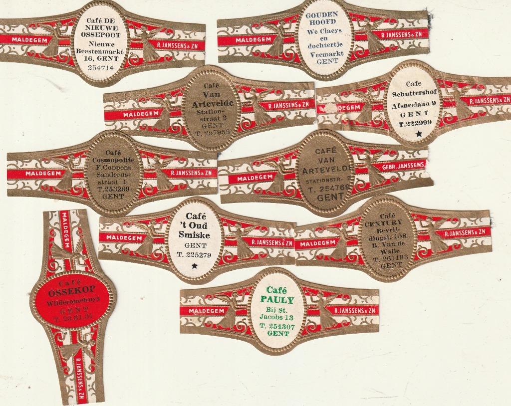 lot de 10 bracelets à cigares Cafe's des années 1960, de, Envoi, Utilisé, Bagues de cigare