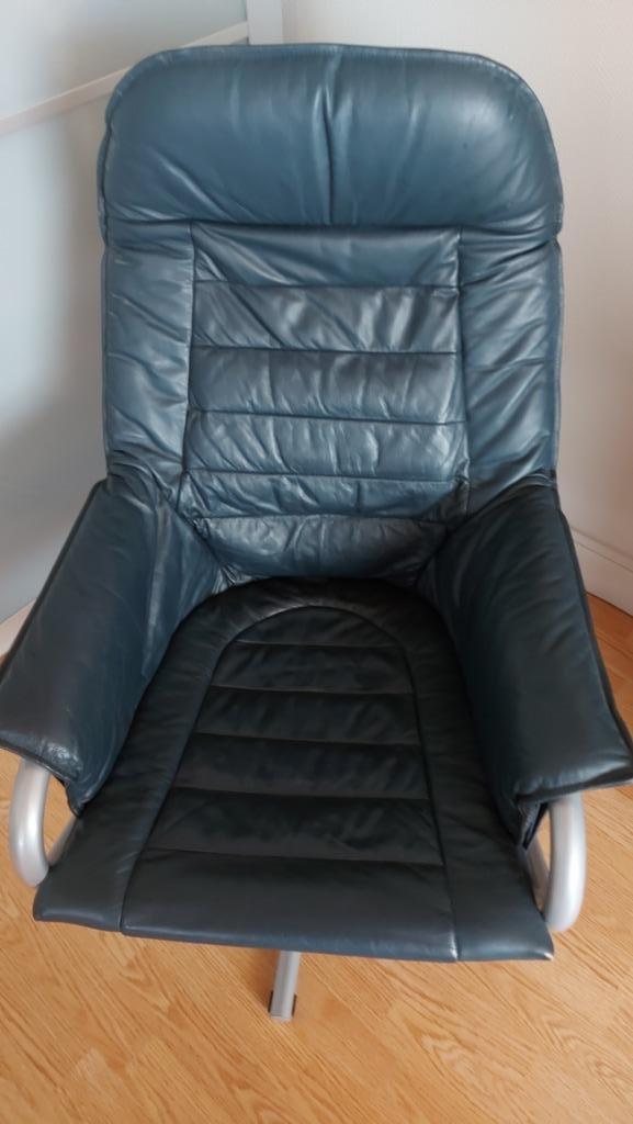 zetel/draaizetel/fauteuil met voetbank, Huis en Inrichting, Ophalen, Eenpersoons, 125 tot 150 cm, Leer