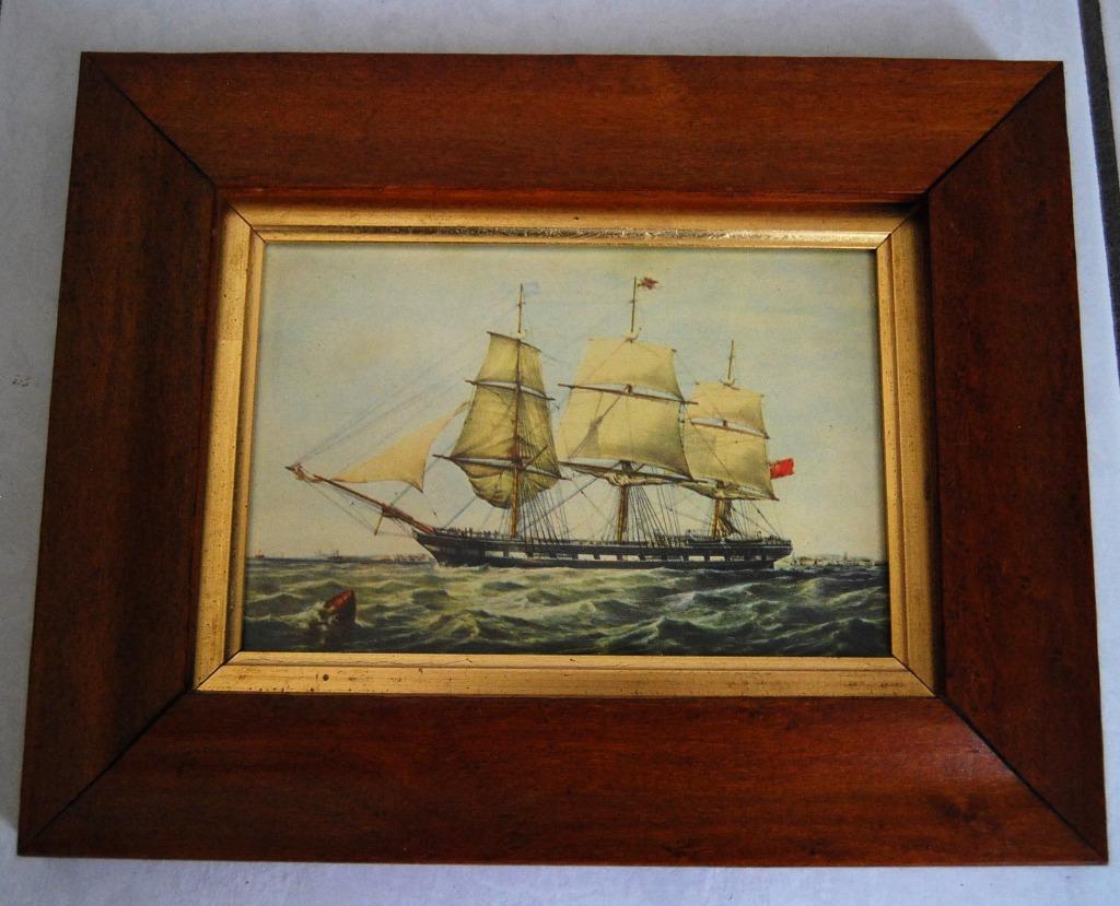 Houten kader met zeilboot The Windsor Castle, Ophalen of Verzenden
