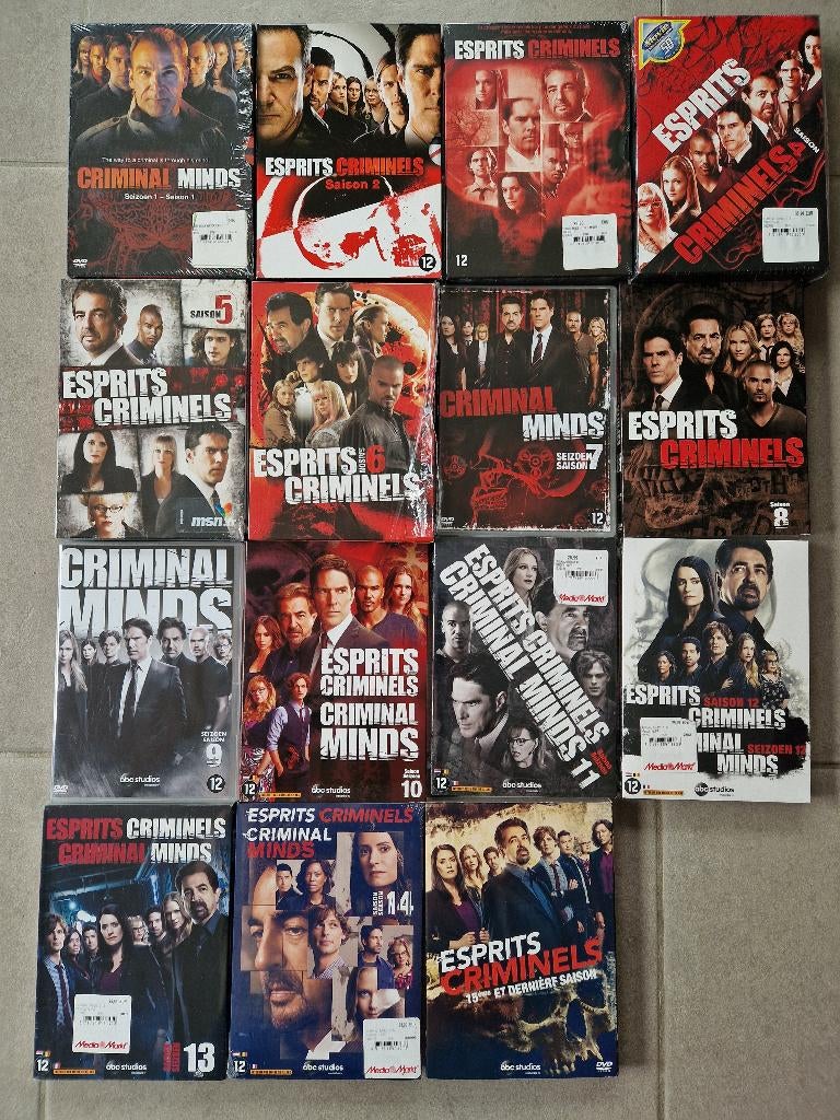 DVD Seizoenen 1 tot 15 Criminal Minds serie CRIMINAL MINDS, Cd's en Dvd's, Verzenden, Zo goed als nieuw, Thriller