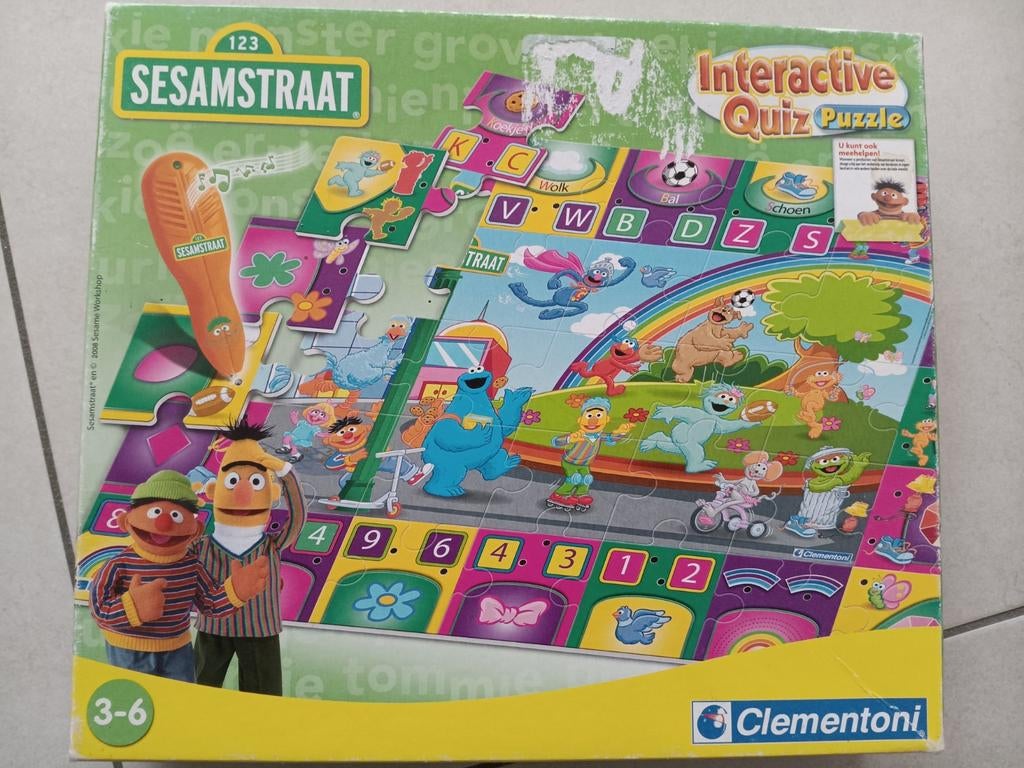 Sesamstraat puzzel +kwis, Ophalen of Verzenden, Gebruikt, Met geluid