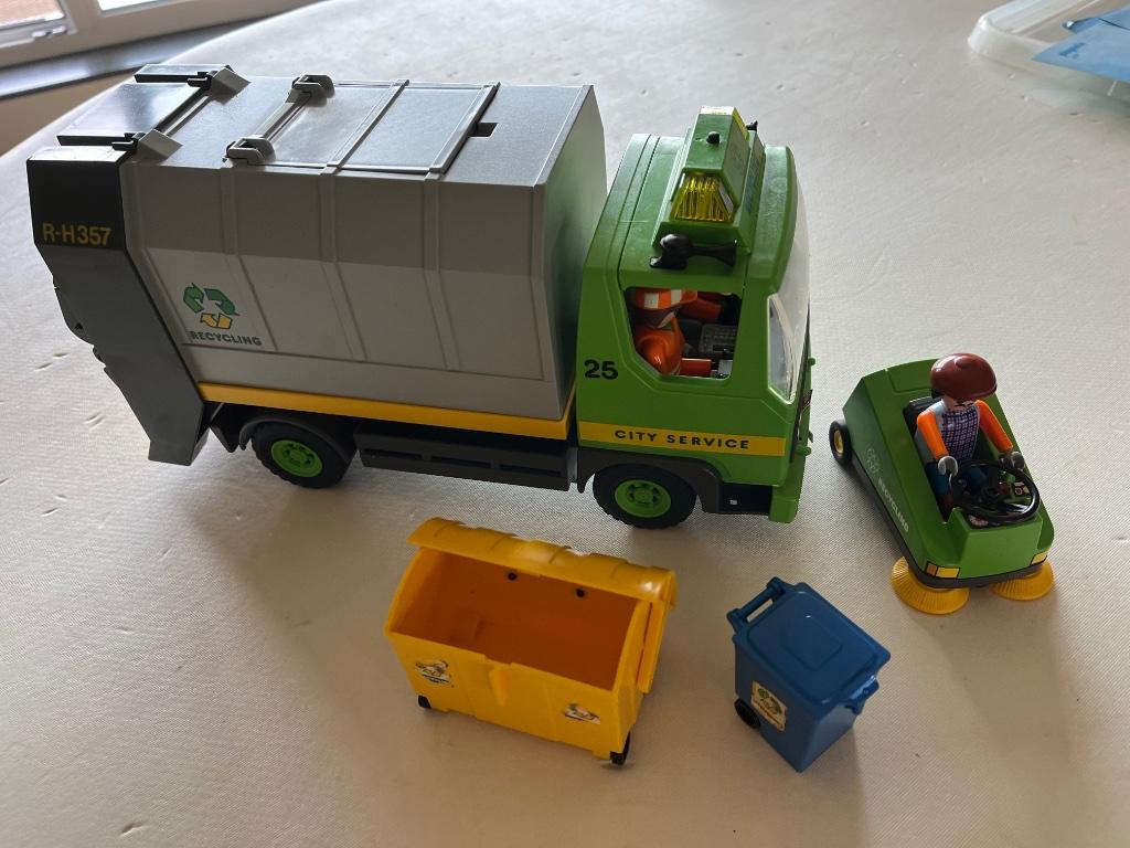playmobil vuilniswagen, Ophalen, Gebruikt, Complete set