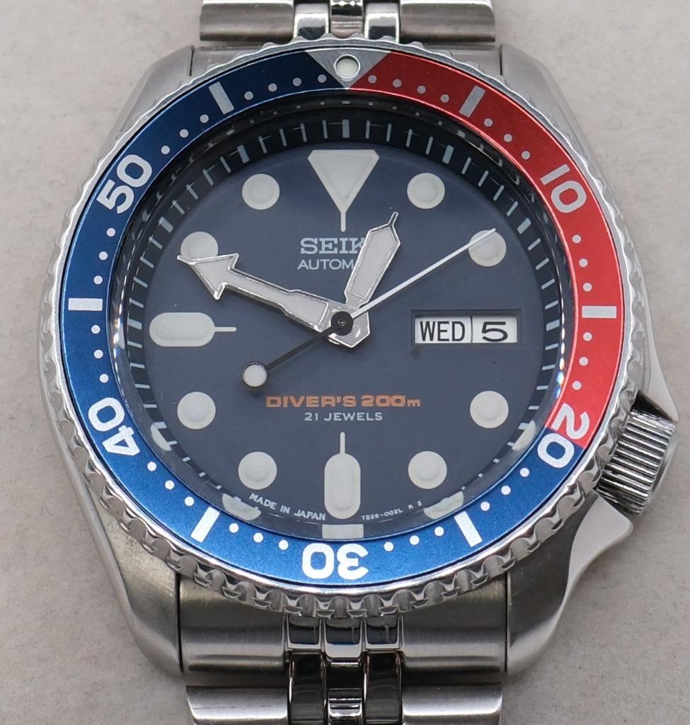 Seiko SKX009 J2 "pepsi" + Bracelet Caoutchouc Original, Enlèvement ou Envoi, Comme neuf