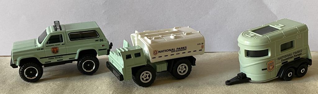 Matchbox: Park Patrol Chevy Blazer + Pony trailer + Water tr, Hobby & Loisirs créatifs, Voitures miniatures | Échelles Autre, Comme neuf