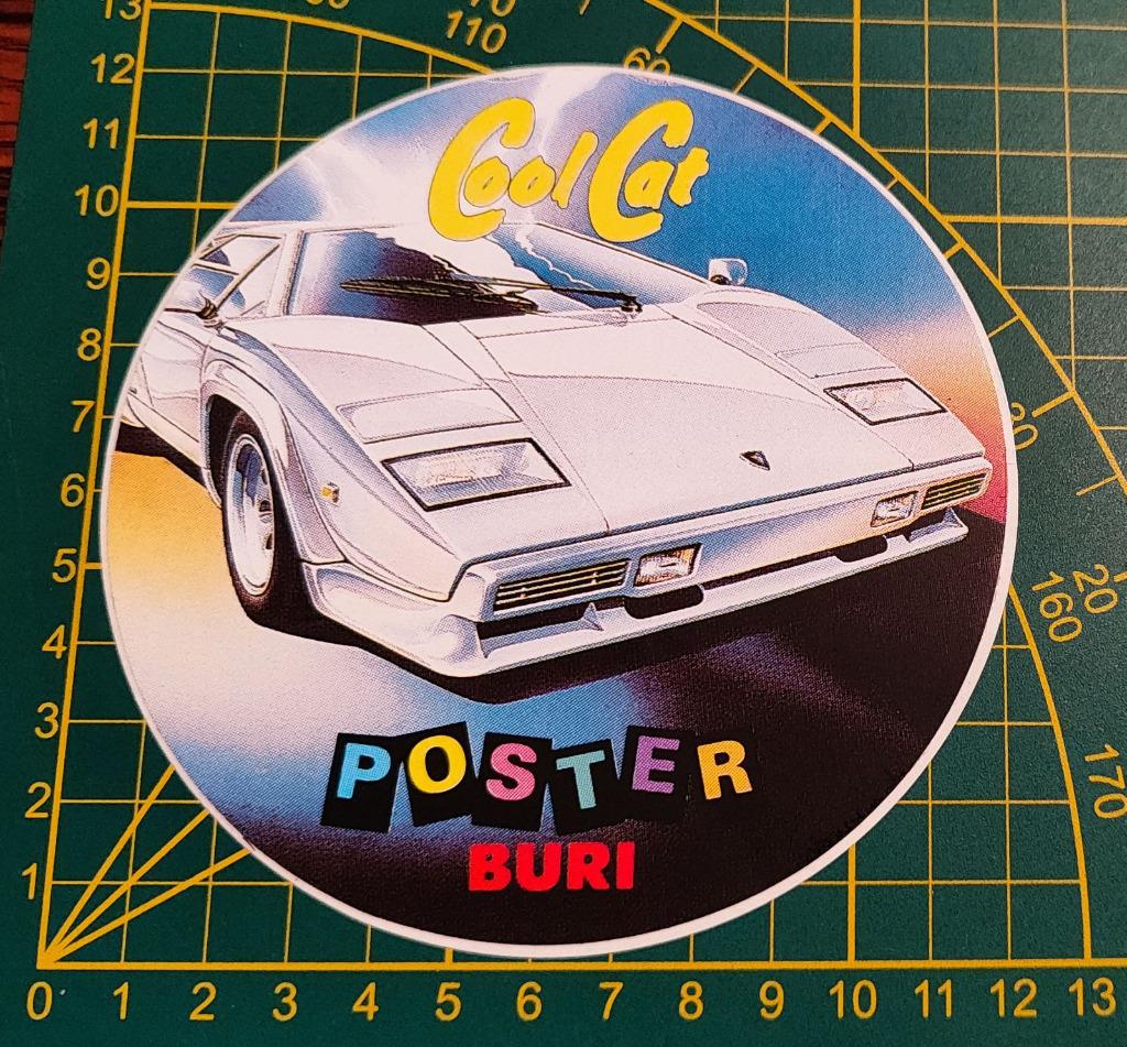 Sticker Lamborghini Countach 80's  Cool Cat Poster, Enlèvement ou Envoi