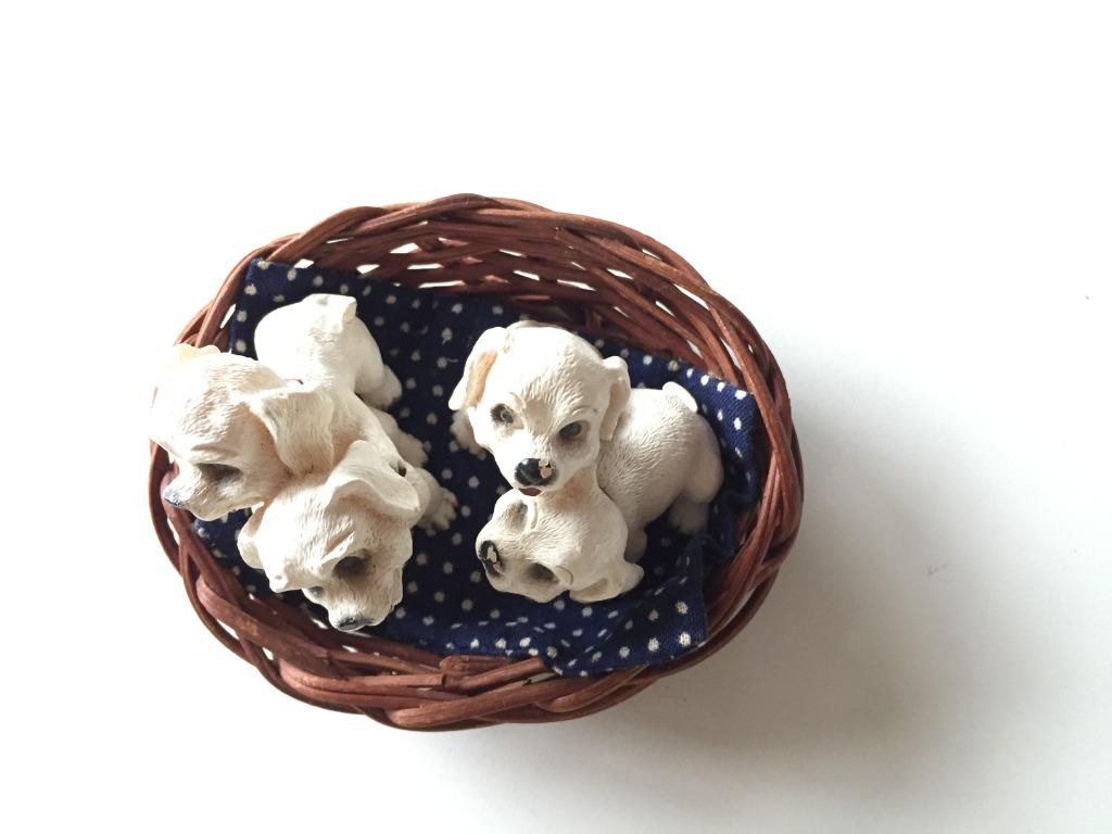 Beeldjes hondjes in mand, Ophalen of Verzenden, Zo goed als nieuw, Hond of Kat, Beeldje of Figuurtje