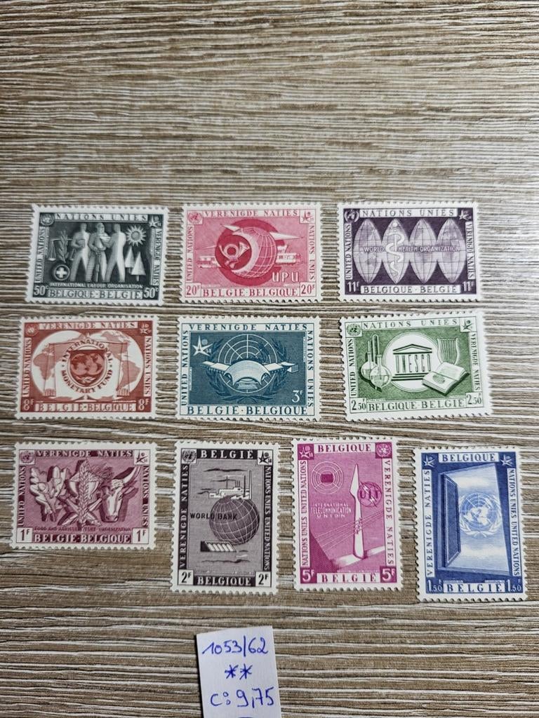 belgie 1053/62, Enlèvement ou Envoi, Non oblitéré, Neuf