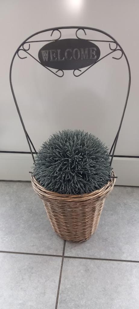Panier en osier avec la devise " Welcome ", Enlèvement, Comme neuf