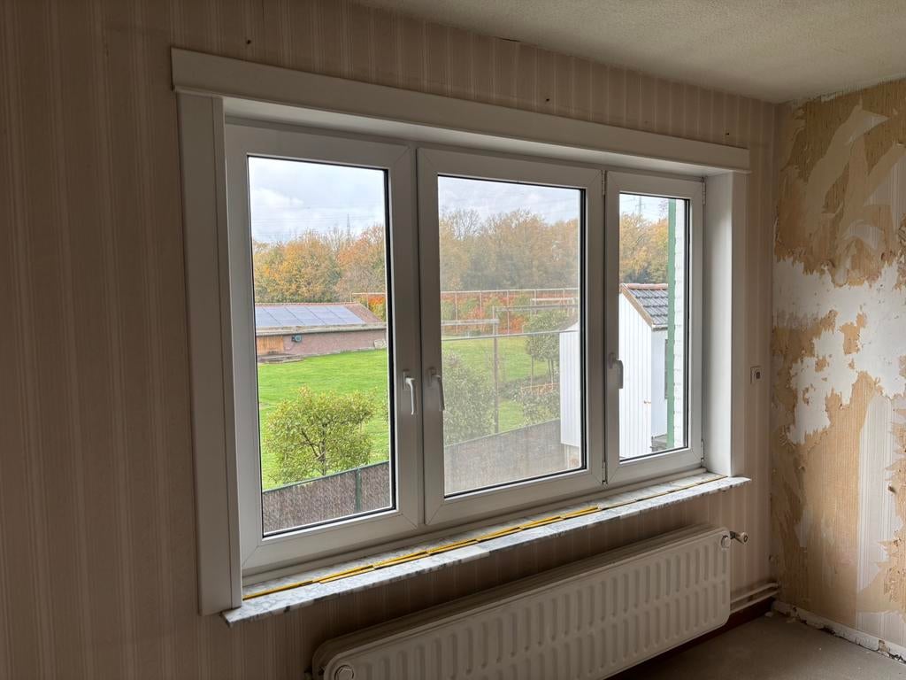 PVC RAAM MET GLAS, Doe-het-zelf en Bouw, Glas en Ramen, Gebruikt, Gevelraam of Ruit, 120 tot 160 cm, 160 cm of meer, Dubbelglas