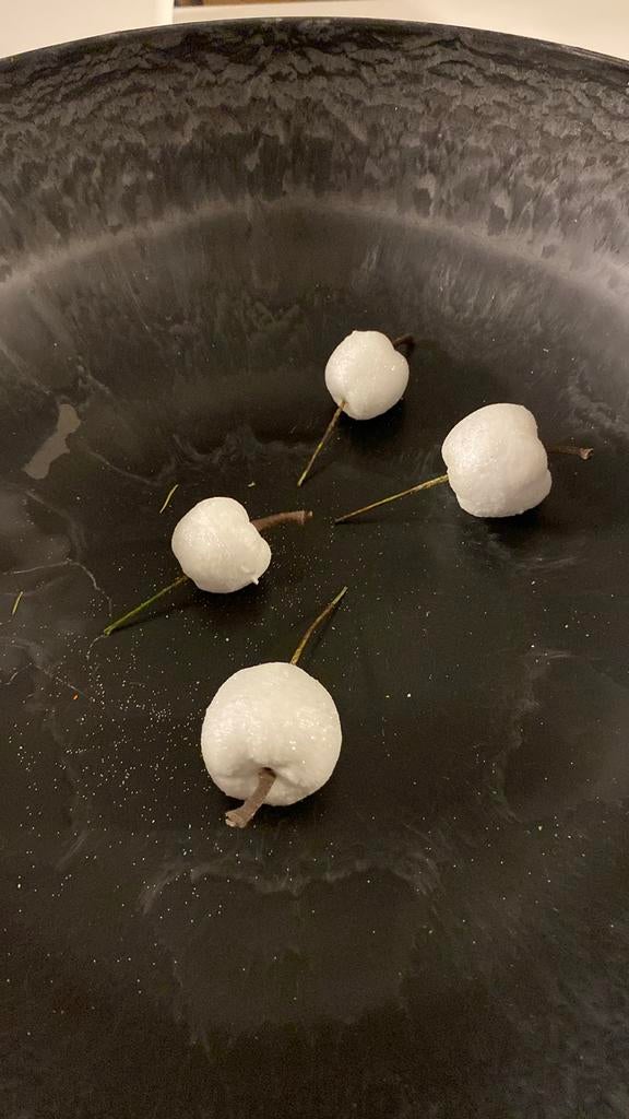 4 kerstballen in appelvorm (bloemschikken), Ophalen of Verzenden, Zo goed als nieuw