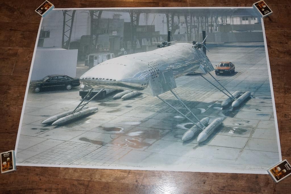 panamarenko - scotch gambit - 116 cm x 84 cm, Antiek en Kunst, Ophalen of Verzenden