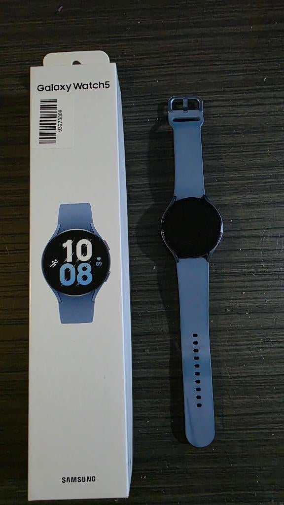 Samsung watch 5 44mm, Blauw, Ophalen of Verzenden, Zo goed als nieuw, Samsung watch 5