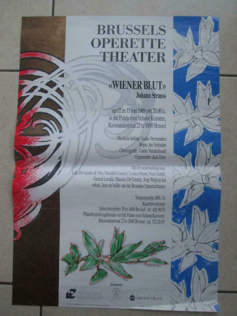 oude affiche : Brussels Operette Theater 1989, Enlèvement ou Envoi
