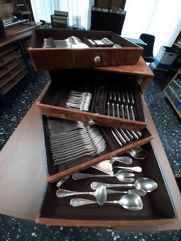 Maison Ercuis Trianon Bestekset - 116 items, Antiek en Kunst, Ophalen, Zilver