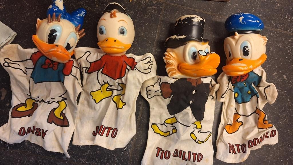 Vintage Walt Disney handpoppen Famoso set Donald Duck, Enlèvement, Donald Duck, Utilisé