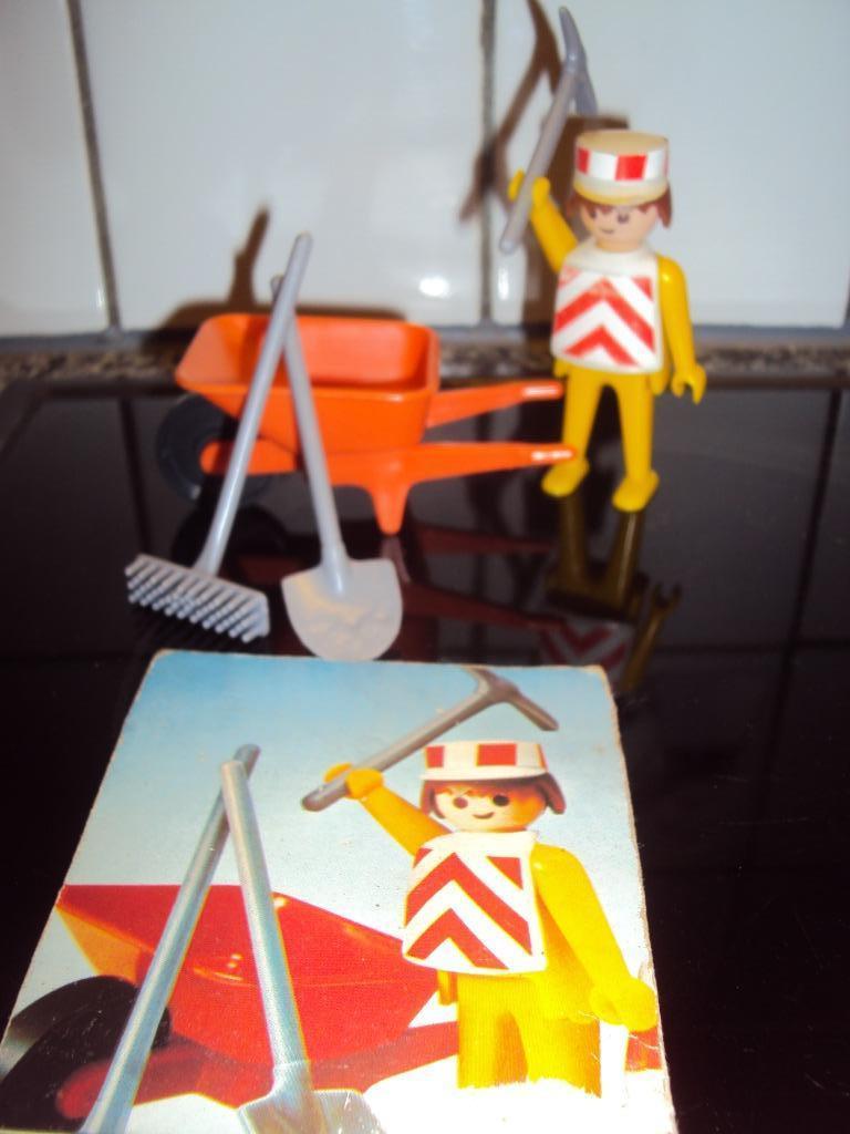 playmobil, bouwvakker met gerief*VINTAGE*, Ophalen of Verzenden, Gebruikt