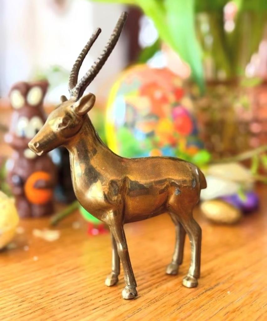 Antilope en laiton, springbok, Enlèvement ou Envoi, Cuivre