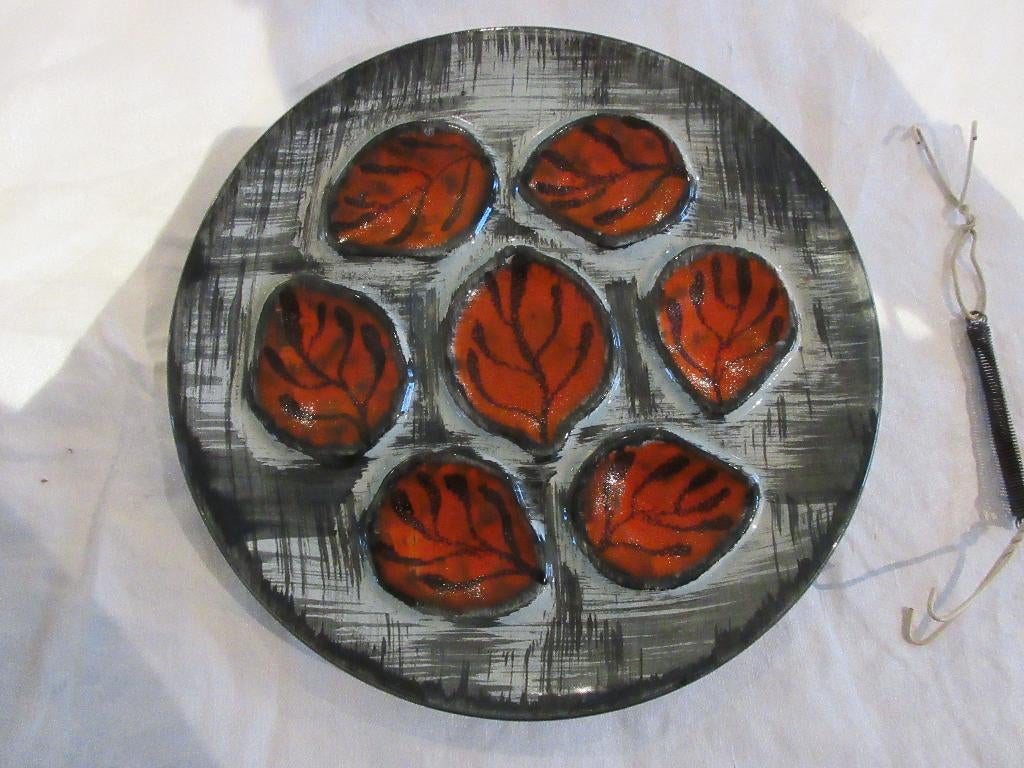 Ancienne assiette à huîtres MBFA Faïence de Pornic vintage, Antiquités & Art, Enlèvement