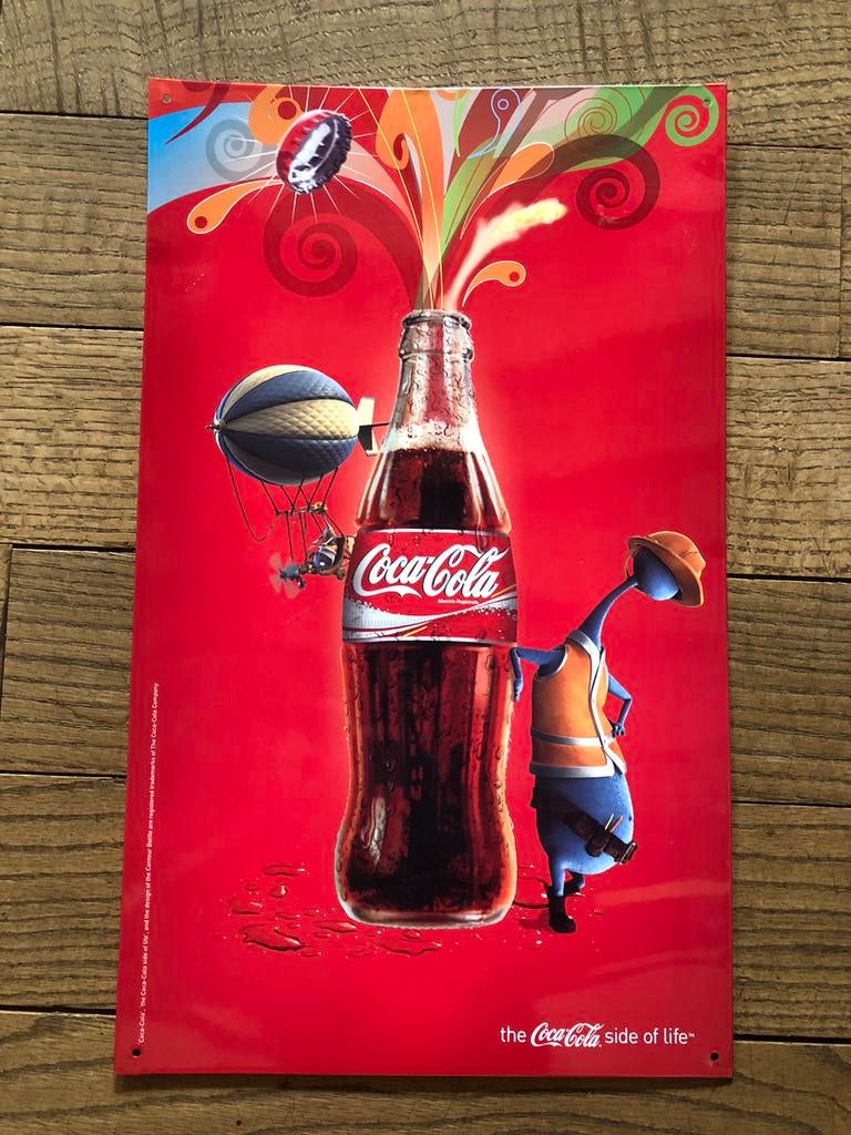 COCA-COLA reclamebord "The coca-cola side of life", Ophalen of Verzenden, Gebruikt, Reclamebord