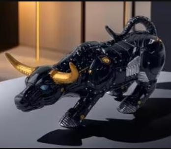 Prachtig beeldje Wallstreet Stier zwart (22cm), Ophalen of Verzenden, Nieuw