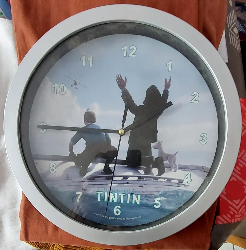 Horloge tintin 25cm, Enlèvement ou Envoi