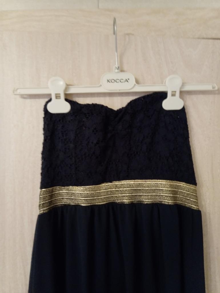 🥳 👗🖤 | 👗⬛ Robe de soirée - Bleue - Dorée 🥳 👗🖤 | 👗⬛, ANDERE, Porté, Bleu, Sous le genou