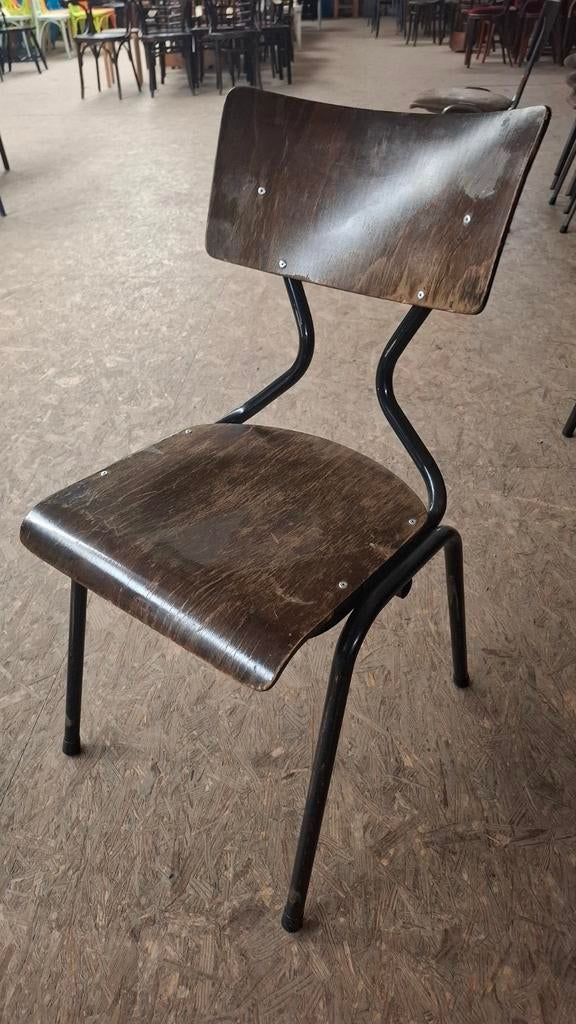 36 school design industriële ELBE stapel horeca vintage retr, Ophalen of Verzenden, Bruin, Hout