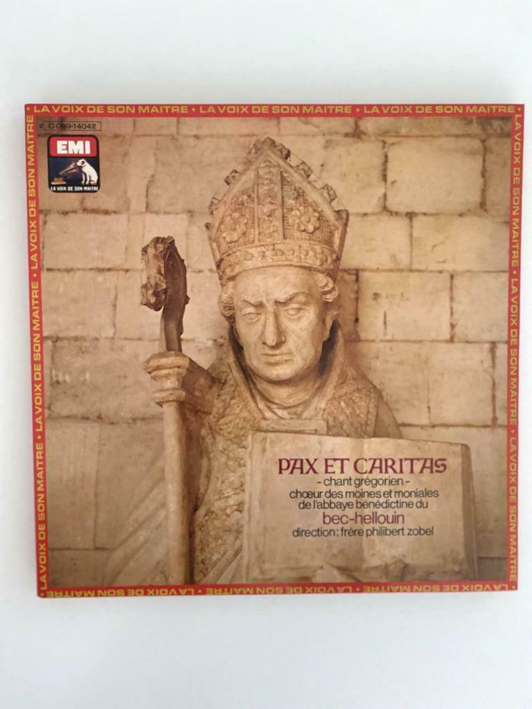 LP Choeurs Abbaye Bénédictine BecHellouin Pax Et Caritas 76, Gebruikt, 12 inch, Vocaal, Middeleeuwen en Renaissance