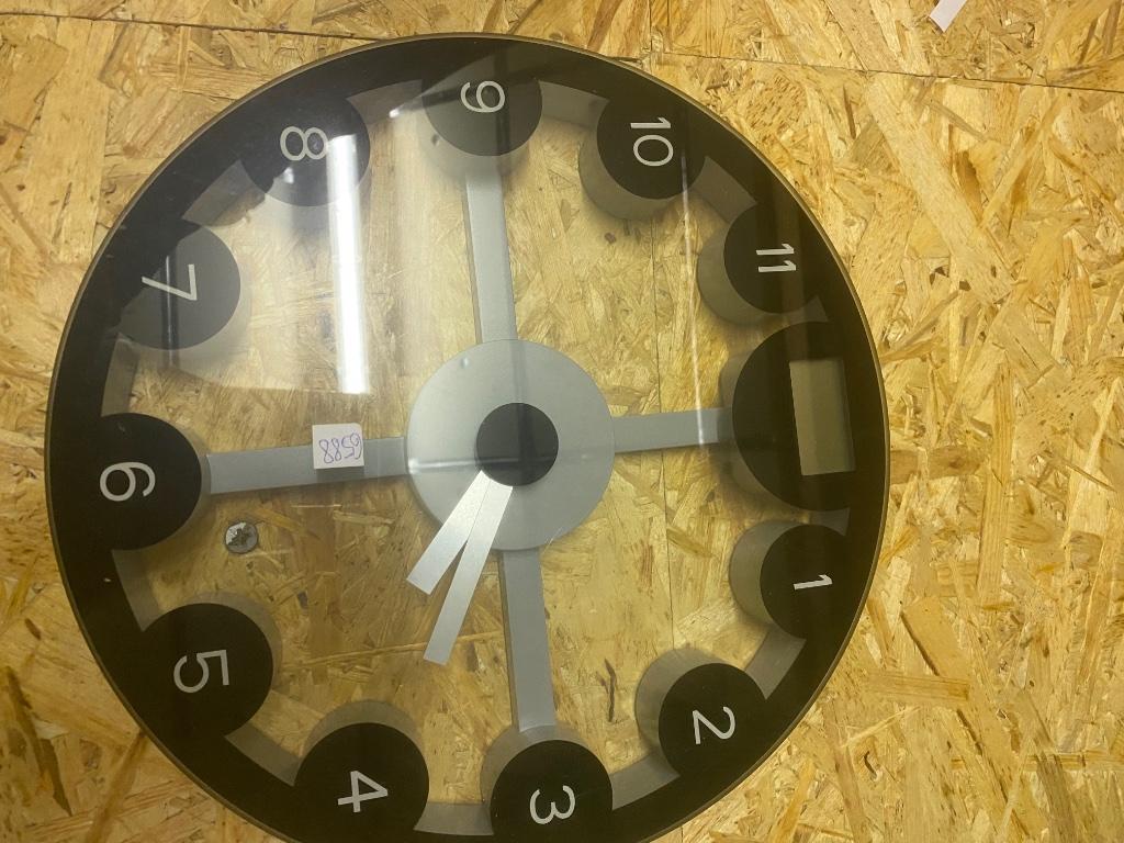 Glazen wandklok, Ophalen of Verzenden, Gebruikt, Wandklok