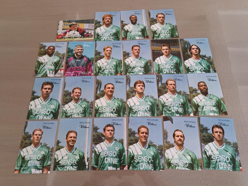 SK Lommel  94-95  22 fotokaarten met Handtekening, Verzamelen, Verzenden, Zo goed als nieuw, Spelerskaart