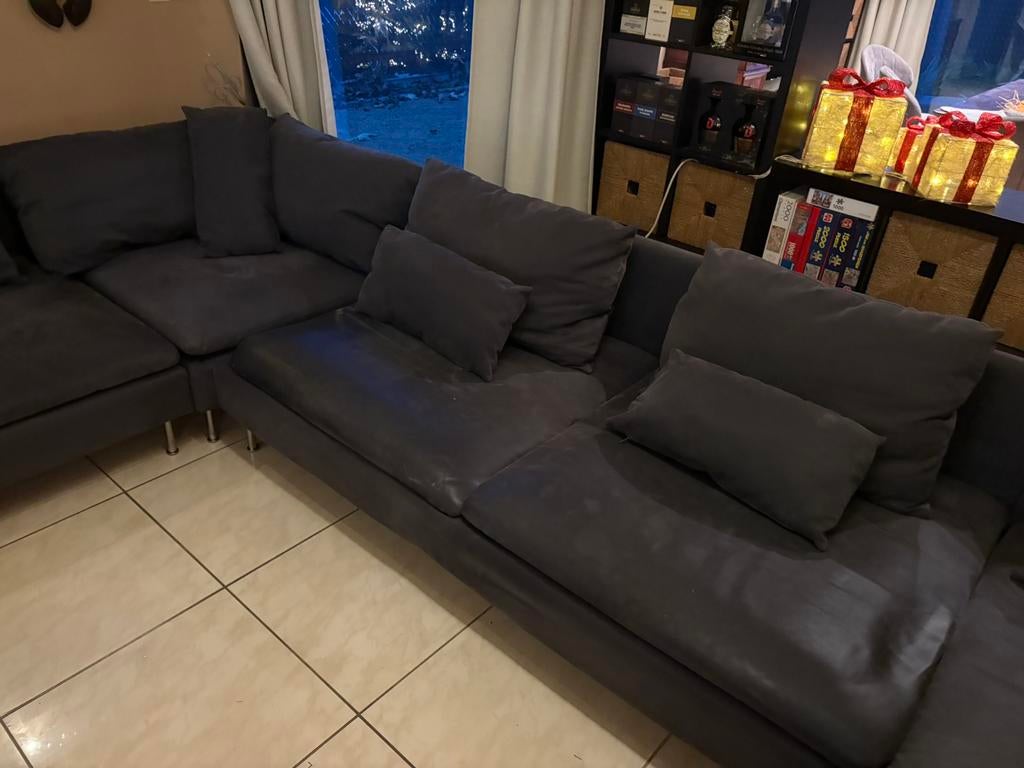 Hoeksalon, Huis en Inrichting, Ophalen, Gebruikt, Stof, 75 tot 100 cm