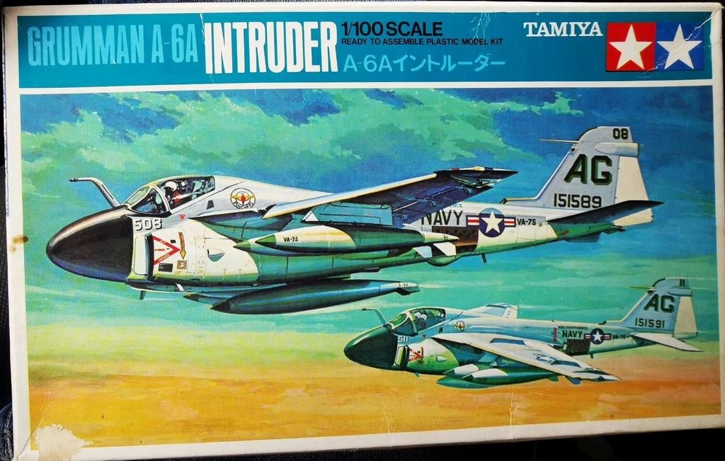 Grumman A-6A Intruder, 1/100 Tamiya zie omschrijving ., Ophalen of Verzenden, Gebruikt, 1:72 tot 1:144, Vliegtuig