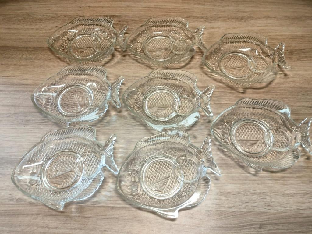 Borden in de vorm van een vis, Enlèvement ou Envoi, Comme neuf, Verre, Assiettes(s)
