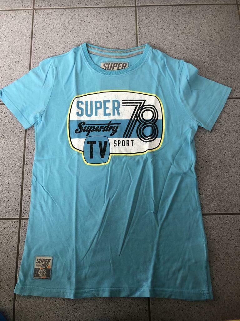 Turquoise t-shirt van Superdry. Maat Small., Enlèvement ou Envoi, Autres couleurs, Porté, Taille 46 (S) ou plus petite