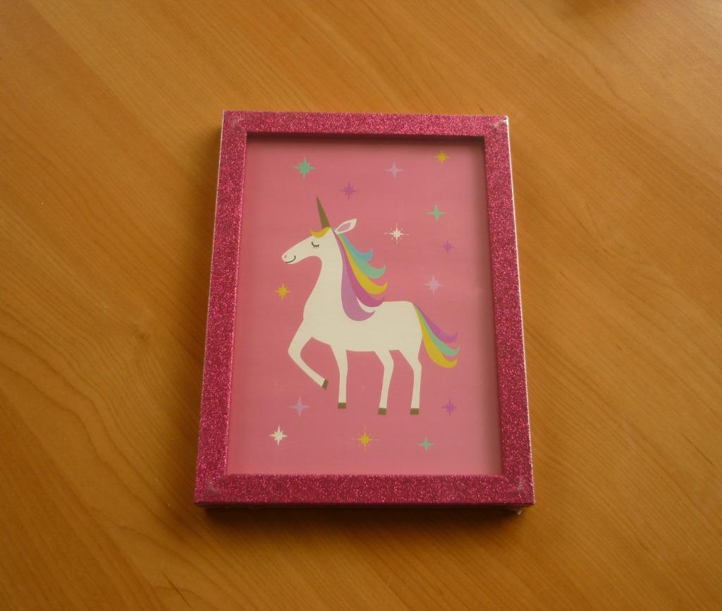 Fuchsia roze glitter fotokader met eenhoorn, Huis en Inrichting, Woonaccessoires | Lijsten, Ophalen of Verzenden