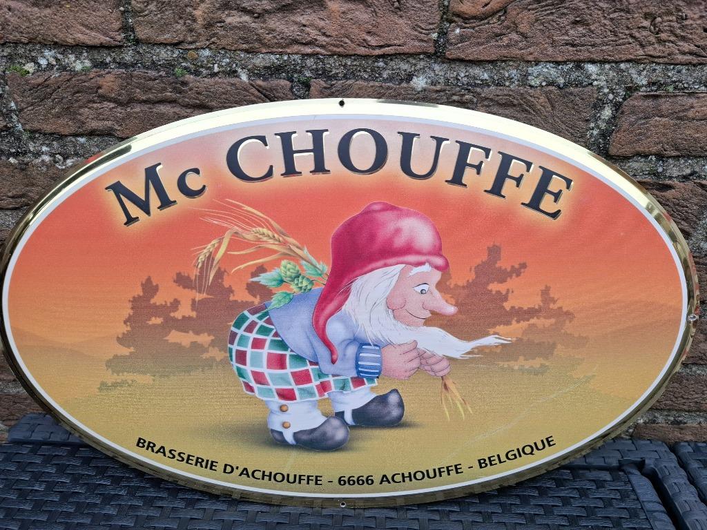 Panneau publicitaire Mc Chouffe (Très rare - 1ère version), Collections, Marques de bière, Neuf, Panneau, Plaque ou Plaquette publicitaire