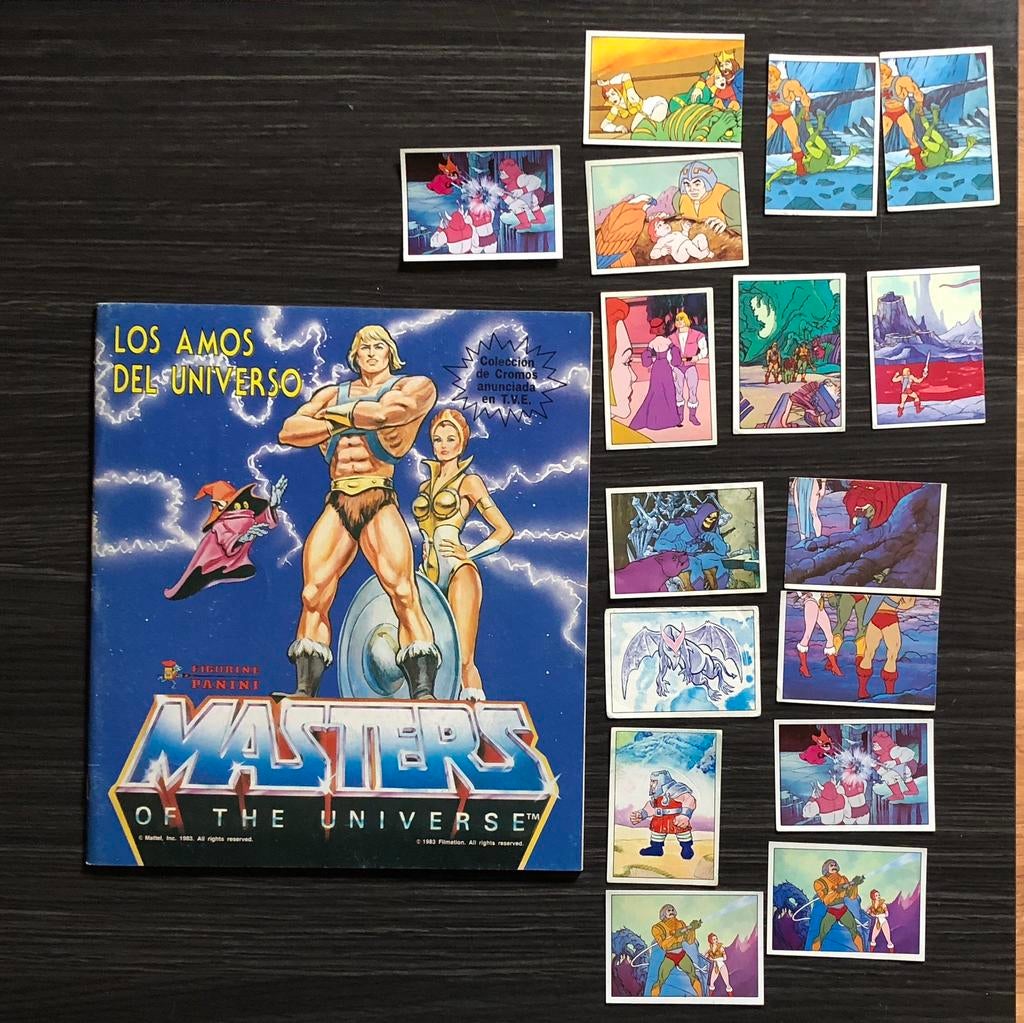 leeg Panini-album + 16 HE-MAN-stickers MastersOfUniverse, Verzamelen, Ophalen of Verzenden, Nieuw, Sport