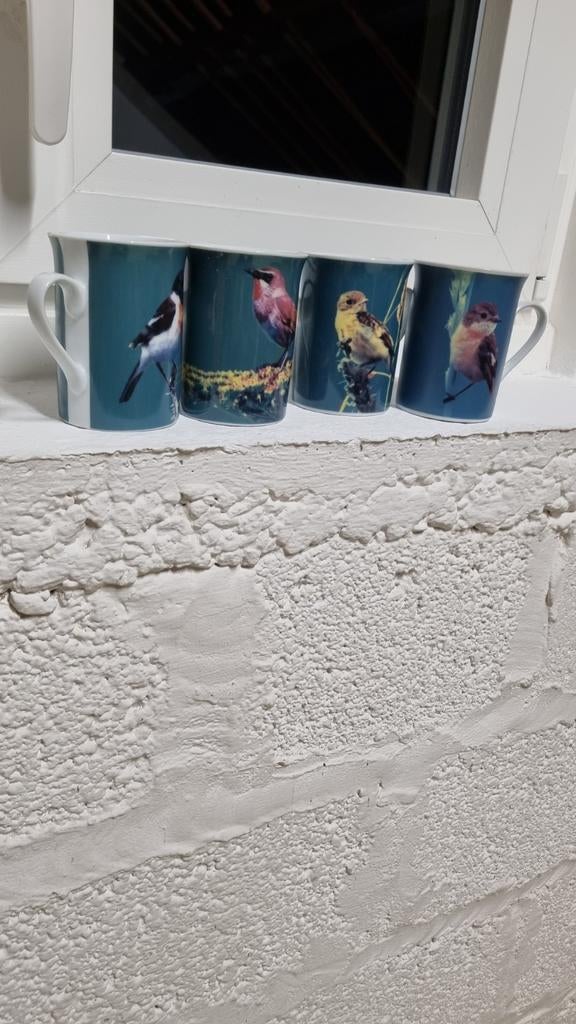 4 mugs collection  oiseaux, Collections, Enlèvement ou Envoi