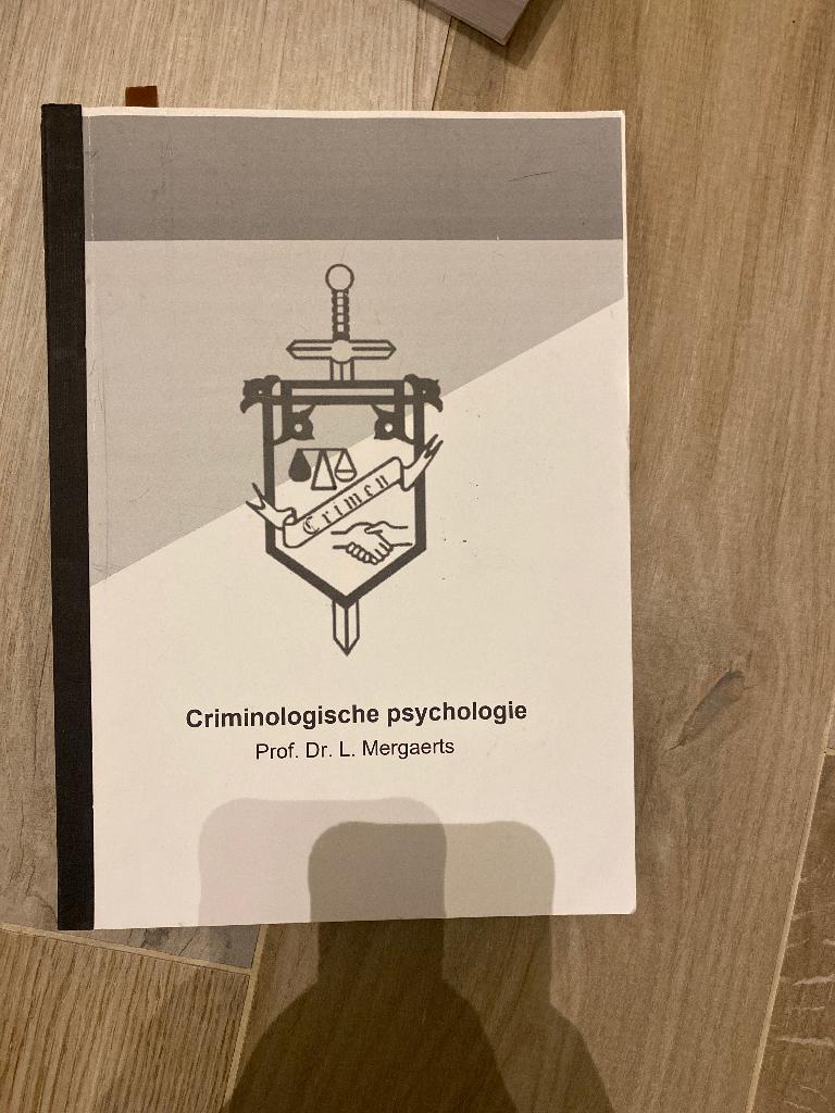 Boek criminologische psychologie Mergaerts, Enlèvement ou Envoi, Utilisé, Enseignement supérieur, Mergaerts