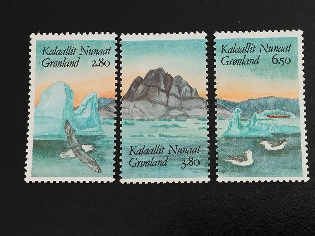 Groenland 1987 - kustlandschap, vogels, triptiek **, Verzenden, Denemarken, Postfris