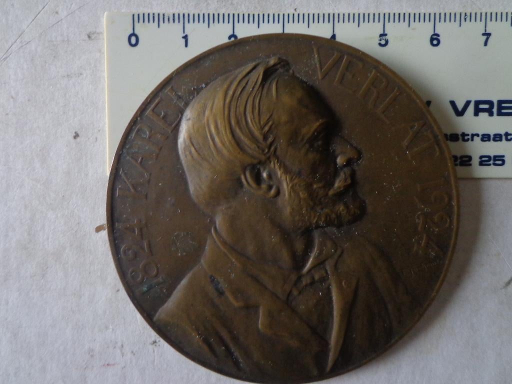 Bronzen medaille van Karel Verlat door Frans Jochems 1924, Antiek en Kunst, Ophalen of Verzenden