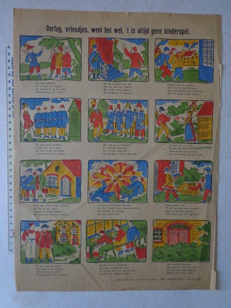 zeldzame prent Edgard Tytgat uit 1916 eerste wereldoorlog, Antiek en Kunst, Ophalen of Verzenden, Houtsnede, Met tekst, 1900 - 1949