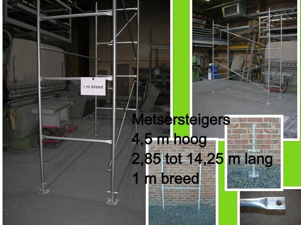 NIEUWE metsersteigers 4,5 m hoog x 2,85 tot 14,25m L x 1 m B, Doe-het-zelf en Bouw, Ophalen, Nieuw