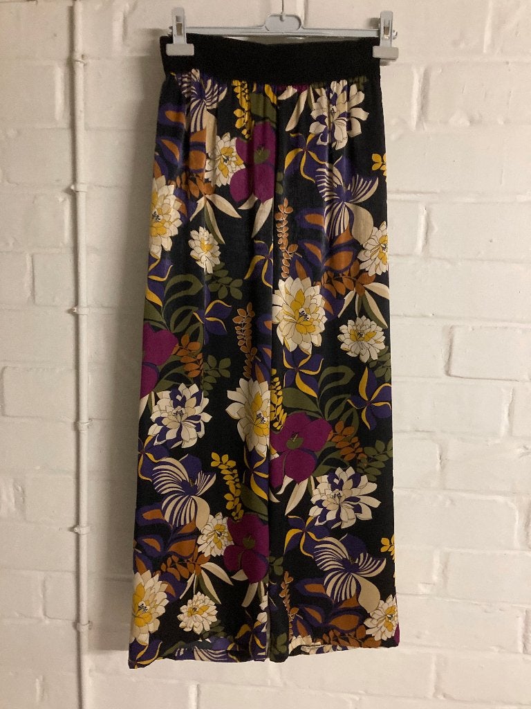 Zwart met kleuren lange broek brede pijpen, Fly Girl, 40, Maat 38/40 (M), Fly Girl, Meerkleurig, Ophalen of Verzenden