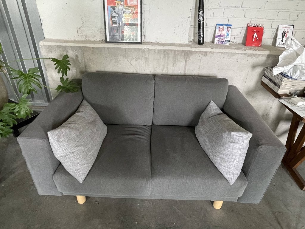 canapé gris / grijze bank, 75 à 100 cm, Enlèvement, Utilisé, Deux personnes
