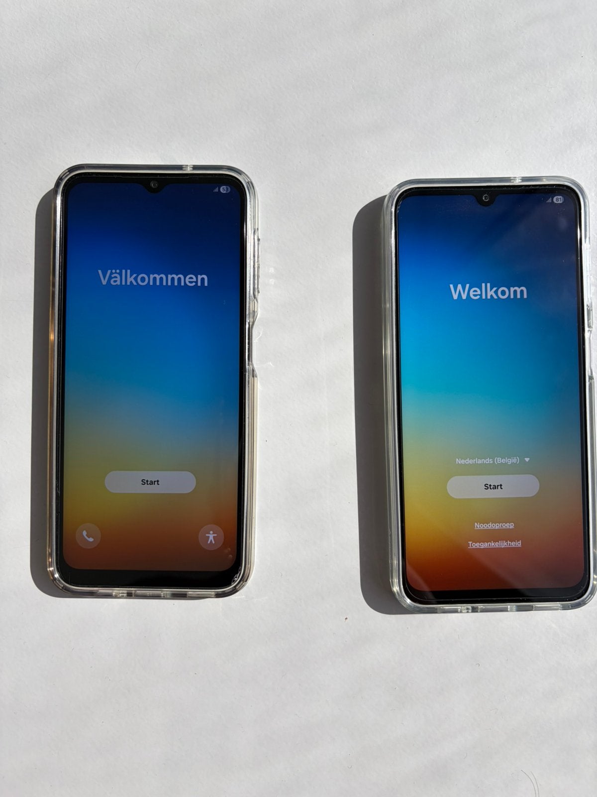 Set samsung galaxy smarthpone, Telecommunicatie, Mobiele telefoons | Samsung, Paars, Touchscreen, Ophalen of Verzenden, Zo goed als nieuw